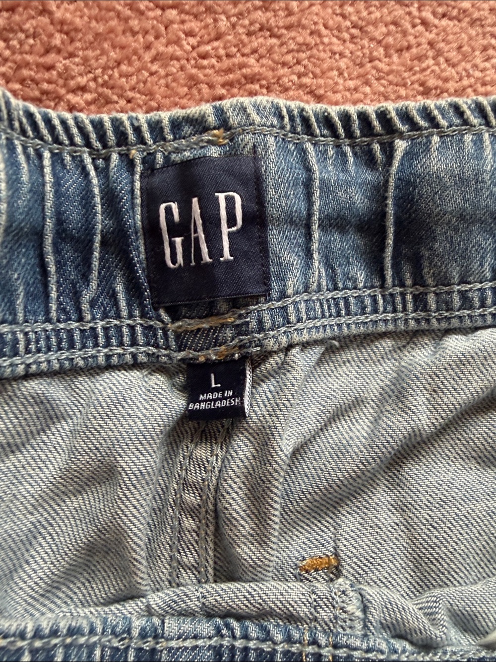 GAP Wide-Leg Drawstring Jeans in Medium Blue Denim - Picture 2 of 7